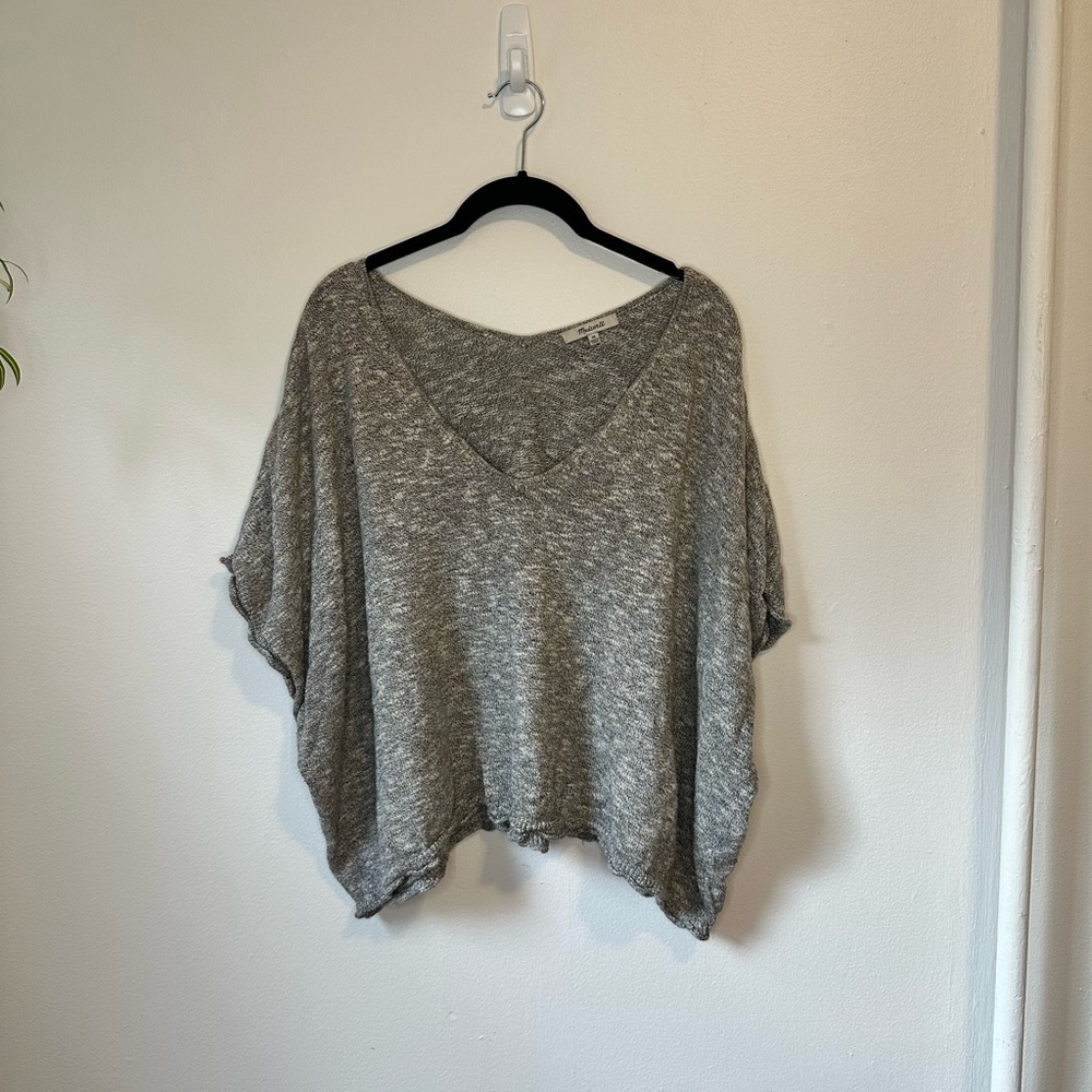 Madewell grey knit oversized crop top plus size